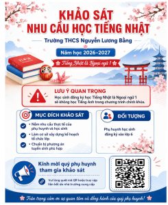 KHẢO SÁT NHU CẦU HỌC TIẾNG NHẬT LÀ NGOẠI NGỮ 1 ĐỐI VỚI HỌC SINH LỚP 6 NĂM HỌC 2026–2027