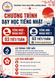 THÔNG BÁO BỔ SUNG VỀ CHƯƠNG TRÌNH DẠY HỌC TIẾNG NHẬT
