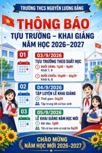 THÔNG BÁO LỊCH TỰU TRƯỜNG VÀ KHAI GIẢNG NĂM HỌC 2026-2027